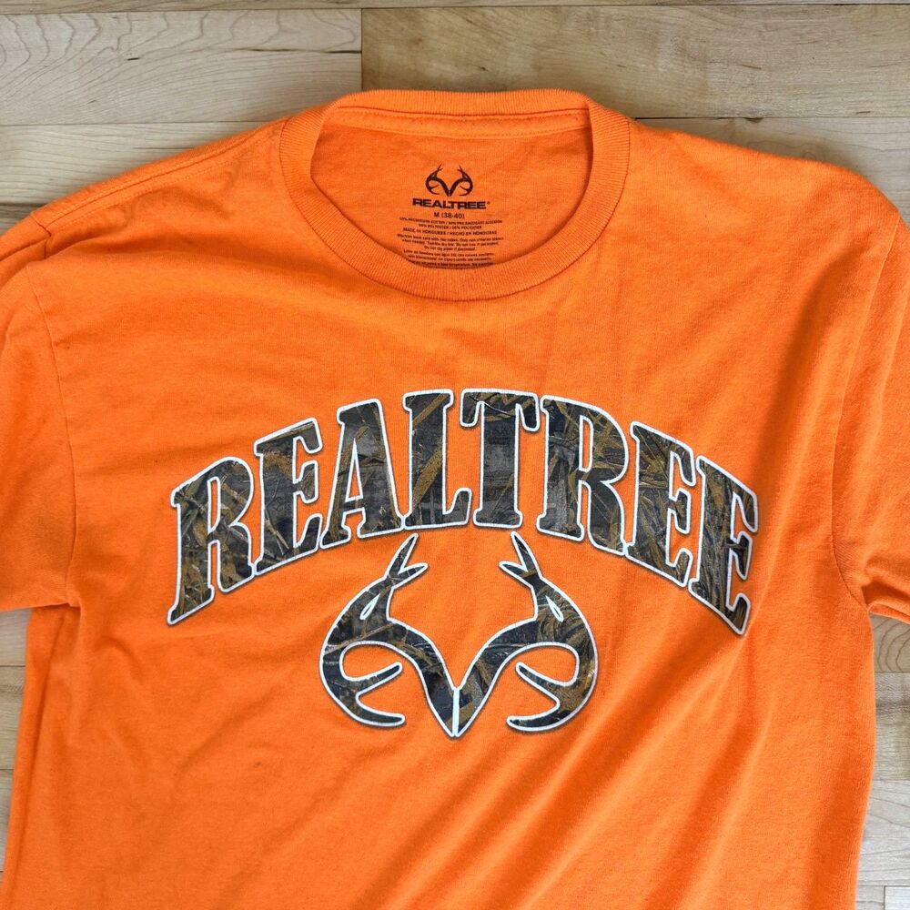 Realtree Blaze Orange Camo Logo Long Sleeve Tee